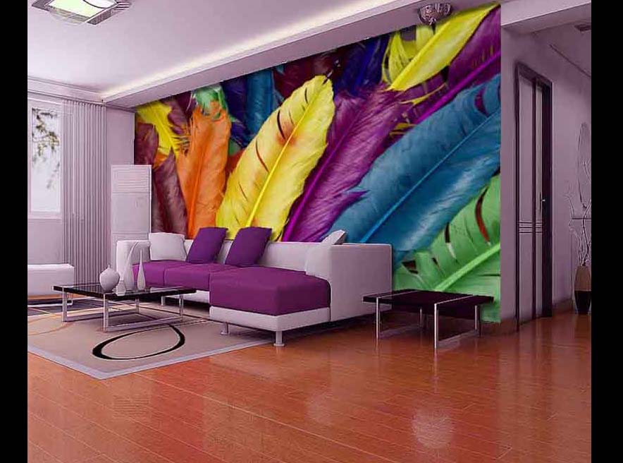 3d Effect Cloudy Wallpaper For Living Room